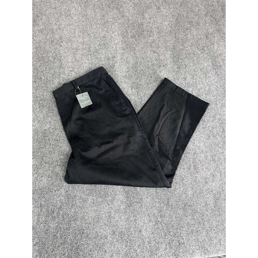 NWT LL Bean Cotton Bayside Twill Classic Fit Straight Leg Pants 20 Reg Black
